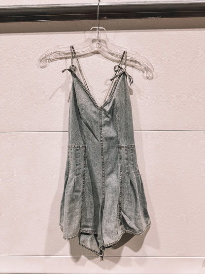 Denim Tie Romper