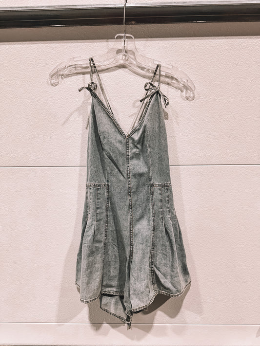 Denim Tie Romper