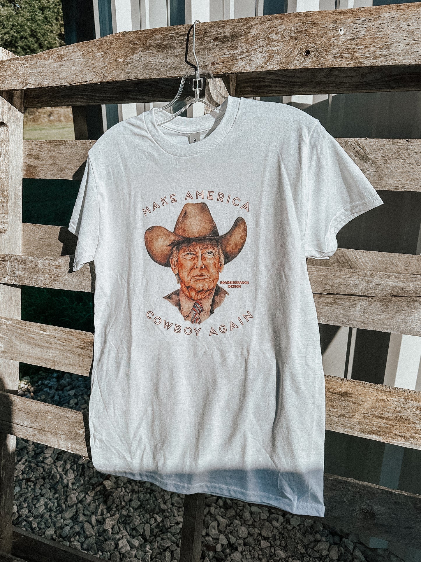 Cowboy Trump Tshirt in White