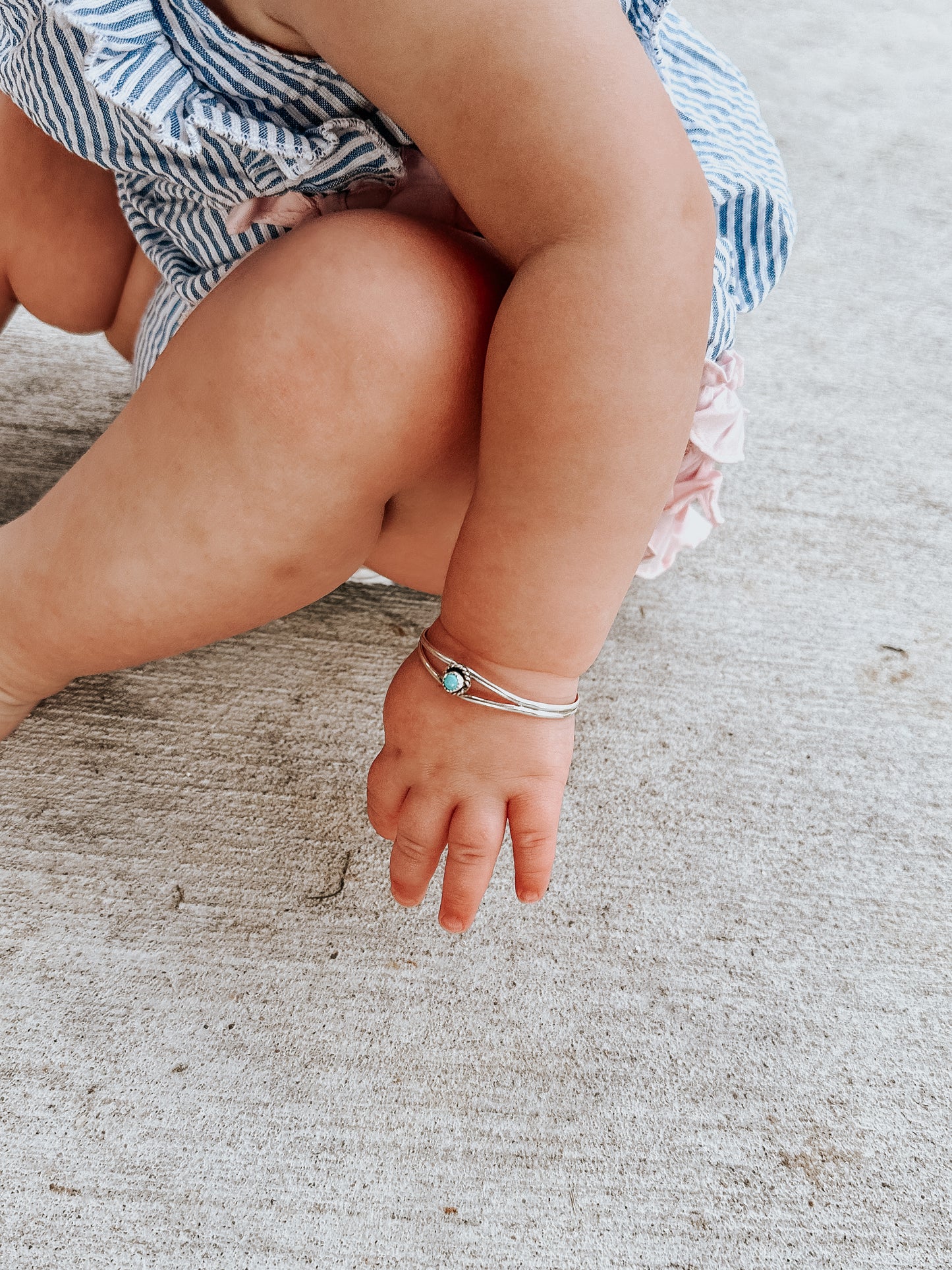 Sterling Turquoise Baby Cuff Bracelet