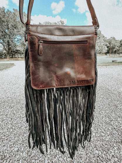 Leather Boot Stitched Crossbody