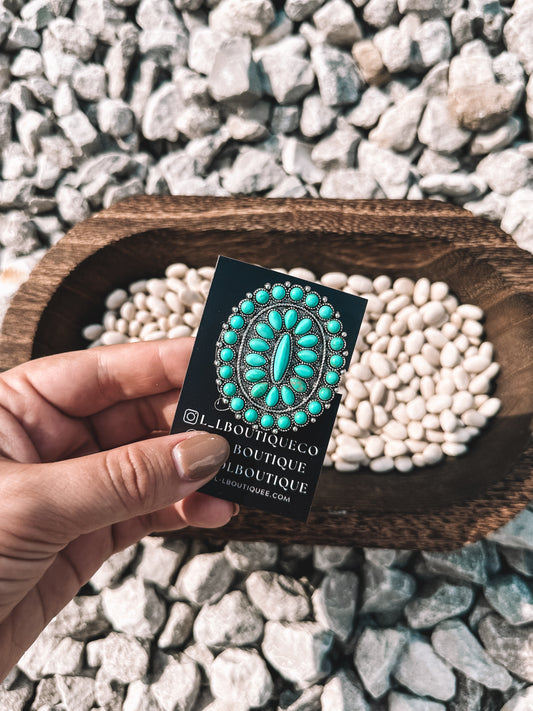 Turquoise Oval Pop Socket