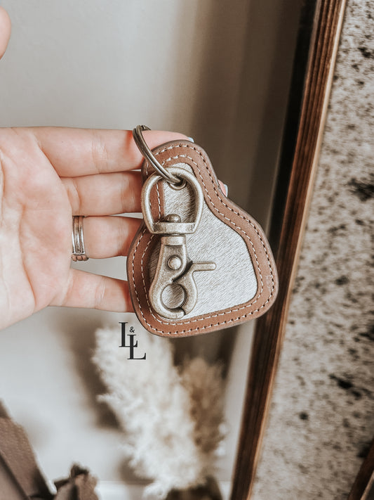 Brook Cowhide Leather Cowtag Keychain