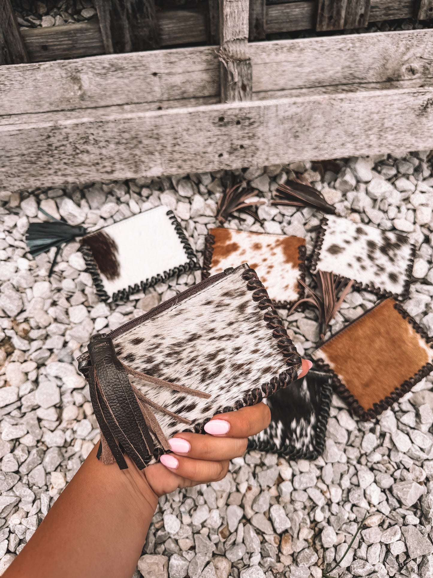Cowhide BuckStitch Card Holder