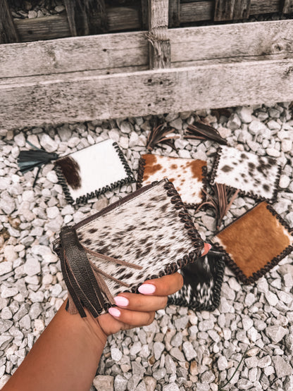 Cowhide BuckStitch Card Holder
