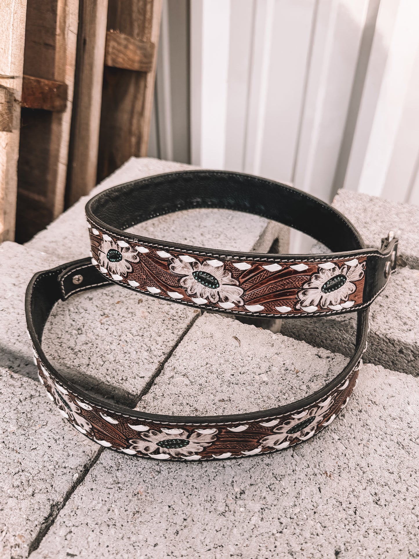 Shayla Tooled Leather Crossbody Strap