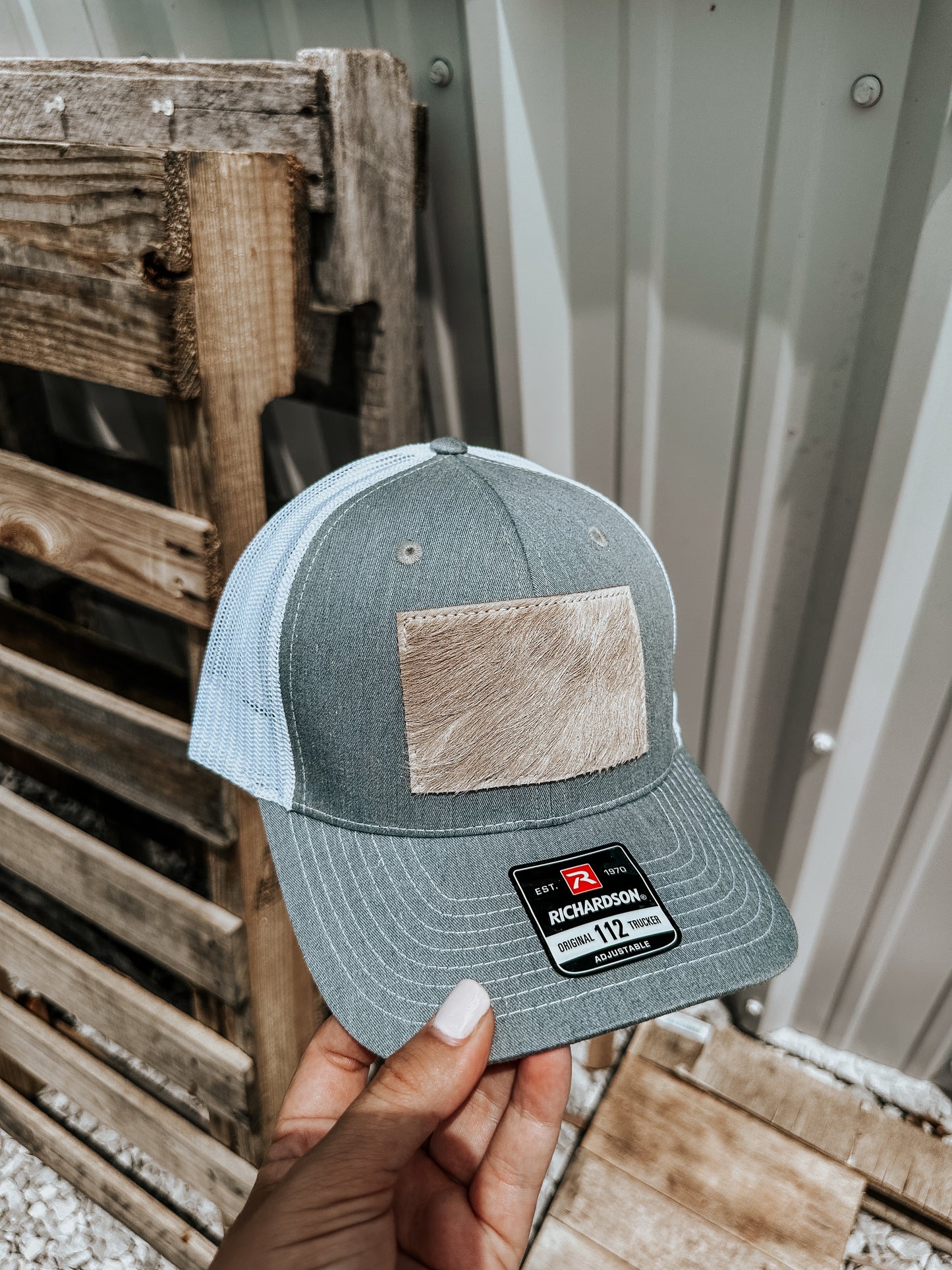 Cowhide Richardson Hat Heather Gray/White ~ Rectangle