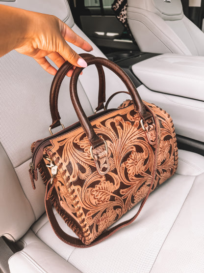Tooled Leather Speedy Purse