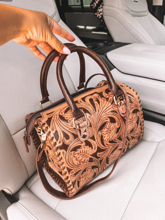 Tooled Leather Speedy Purse