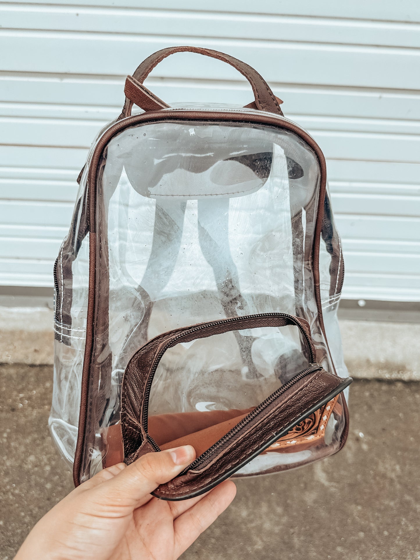 Tooled Leather Stadium Backpack