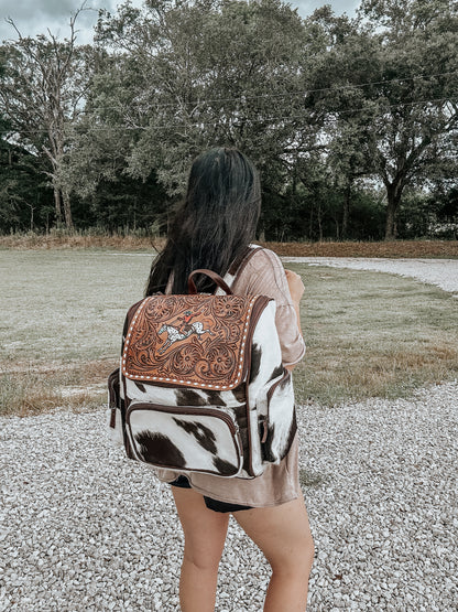 Ride Em’ Bronco Cowhide Leather Backpack