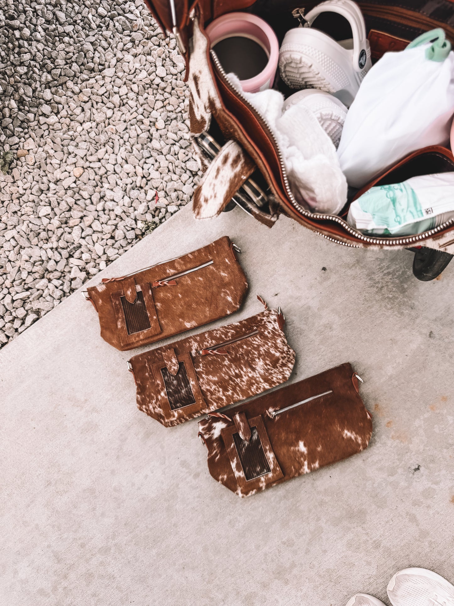Cowhide Stroller Bag