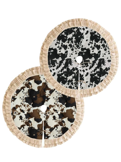 Canvas Cow Print Tree Skirt
