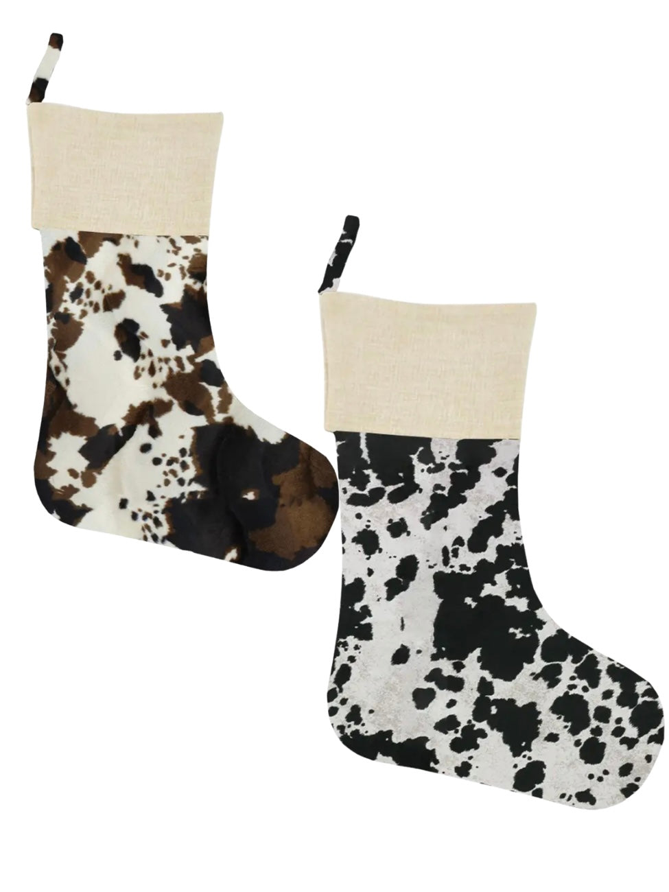Canvas Cow Print Stocking