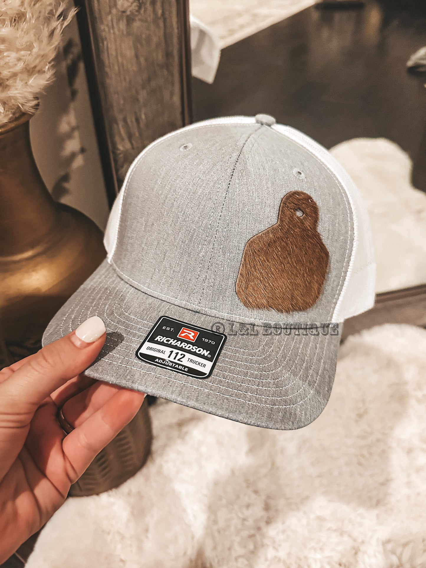 Cowhide Richardson Hat Heather Gray / White