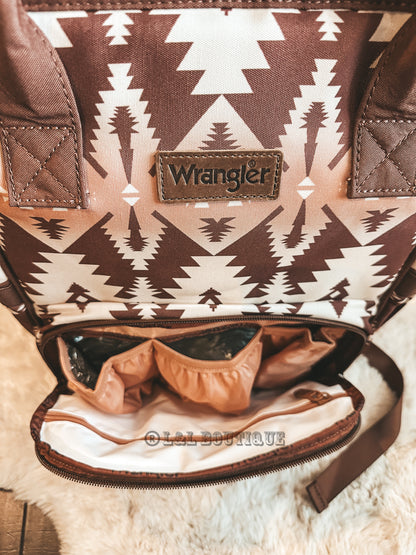 Wrangler Aztec Diaper Bag in Brown