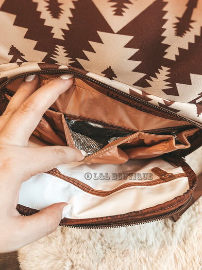 Wrangler Aztec Diaper Bag in Brown