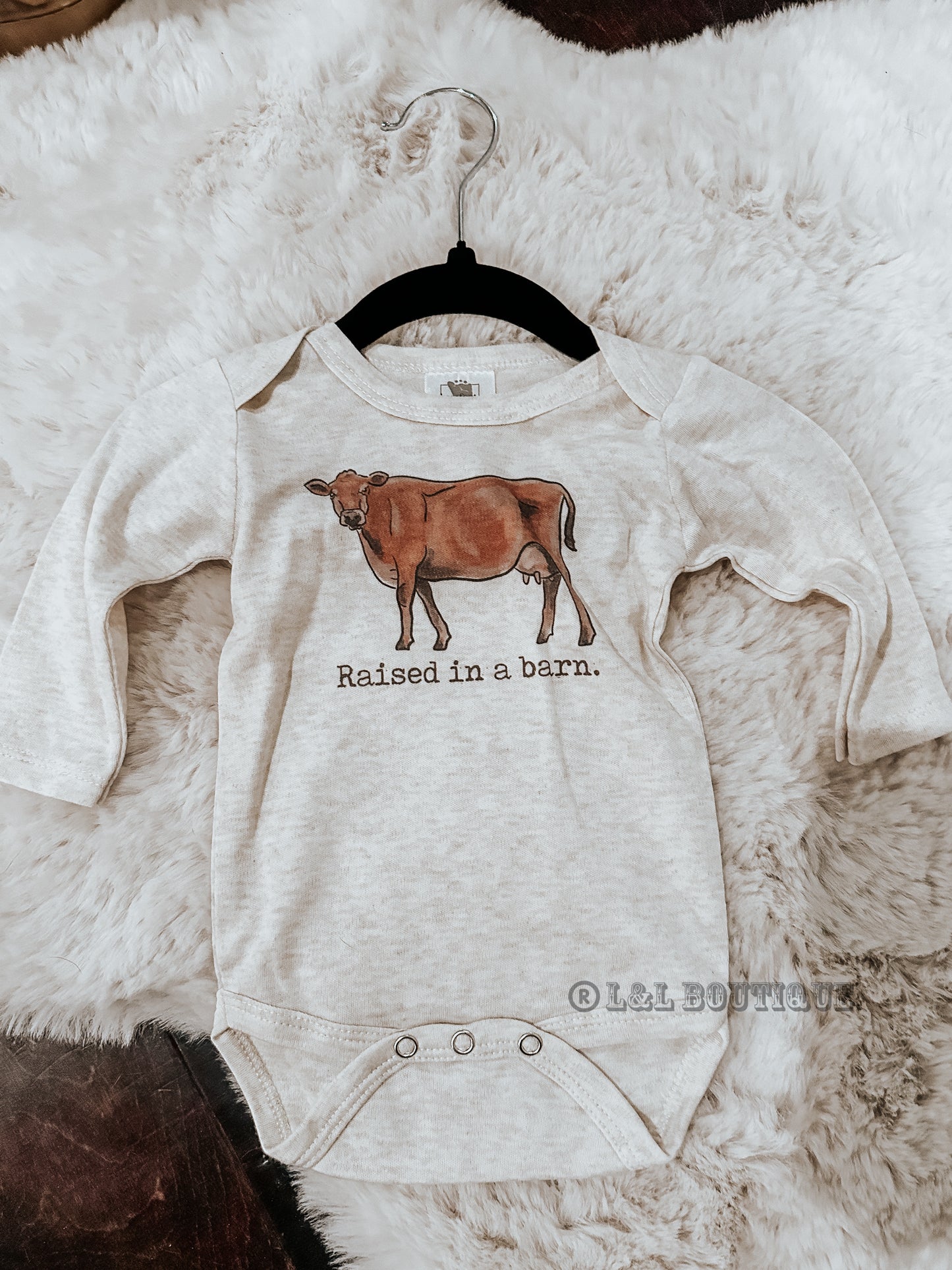 Raised in a Barn Onesie Long Sleeve