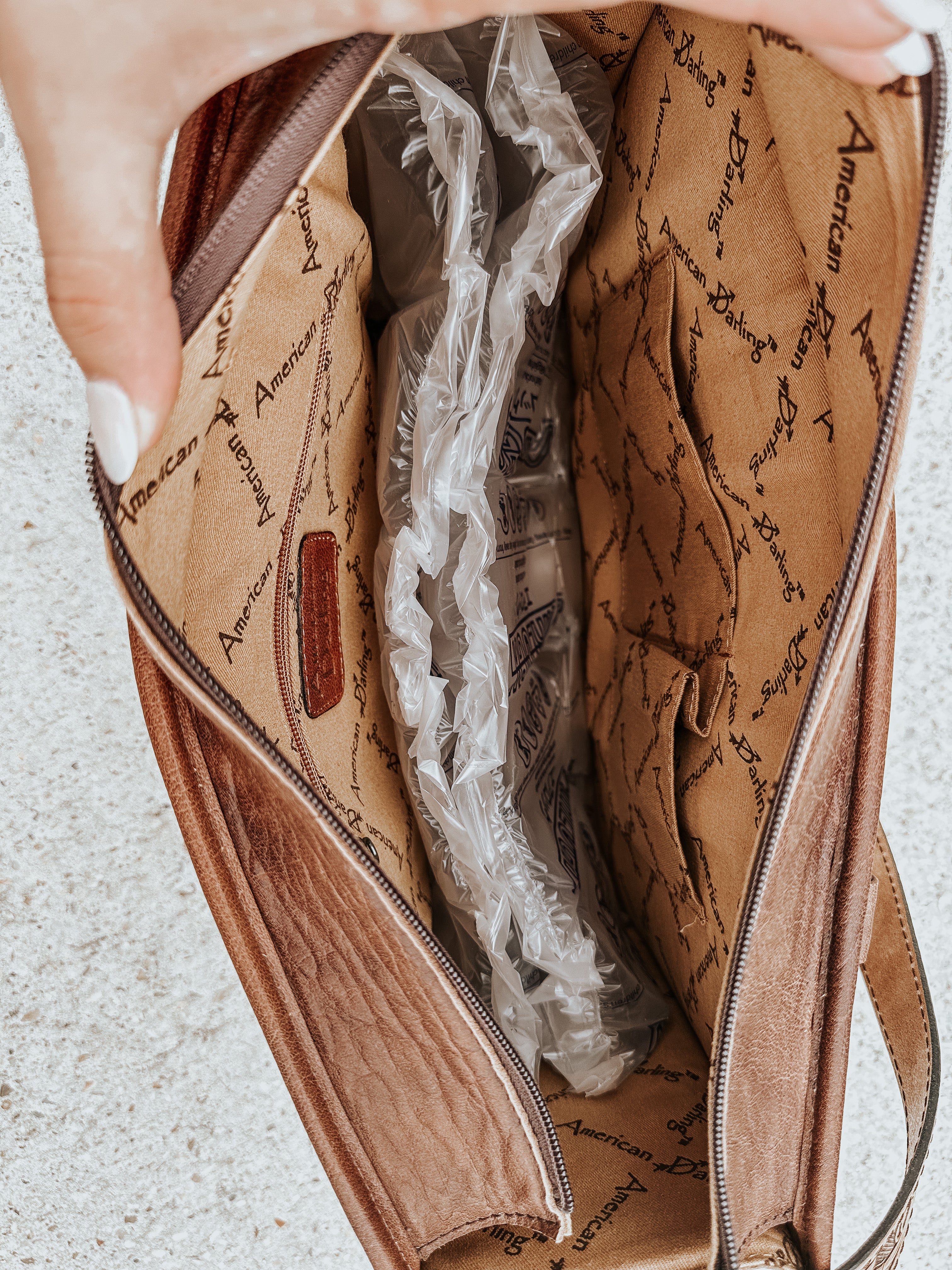 Tooled Leather Cowhide Monroe Tote Bag