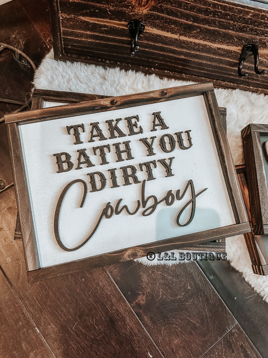 Dirty Cowboy Wooden Decor