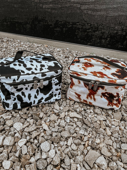 Cow Print Makeup Bag