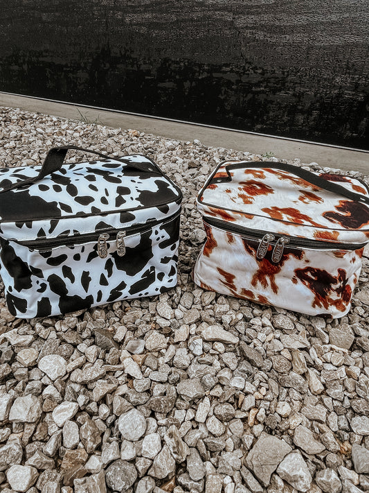 Cow Print Makeup Bag