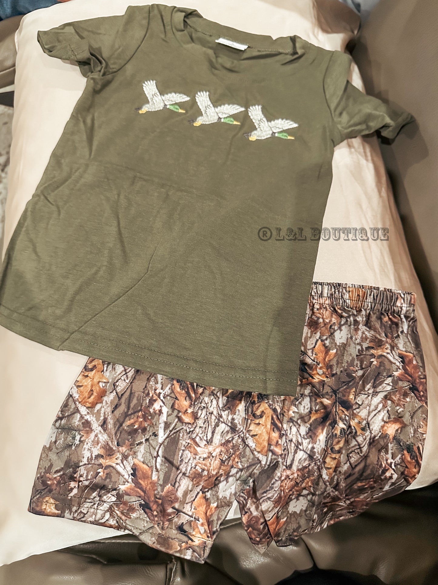 Boys Camouflage Duck Top & Shorts Set