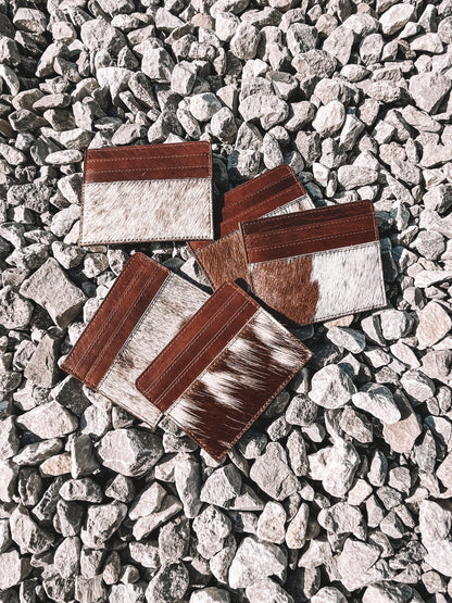 Cowhide and Leather Card Holder