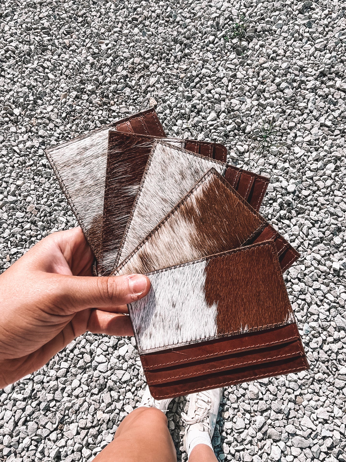 Cowhide and Leather Card Holder