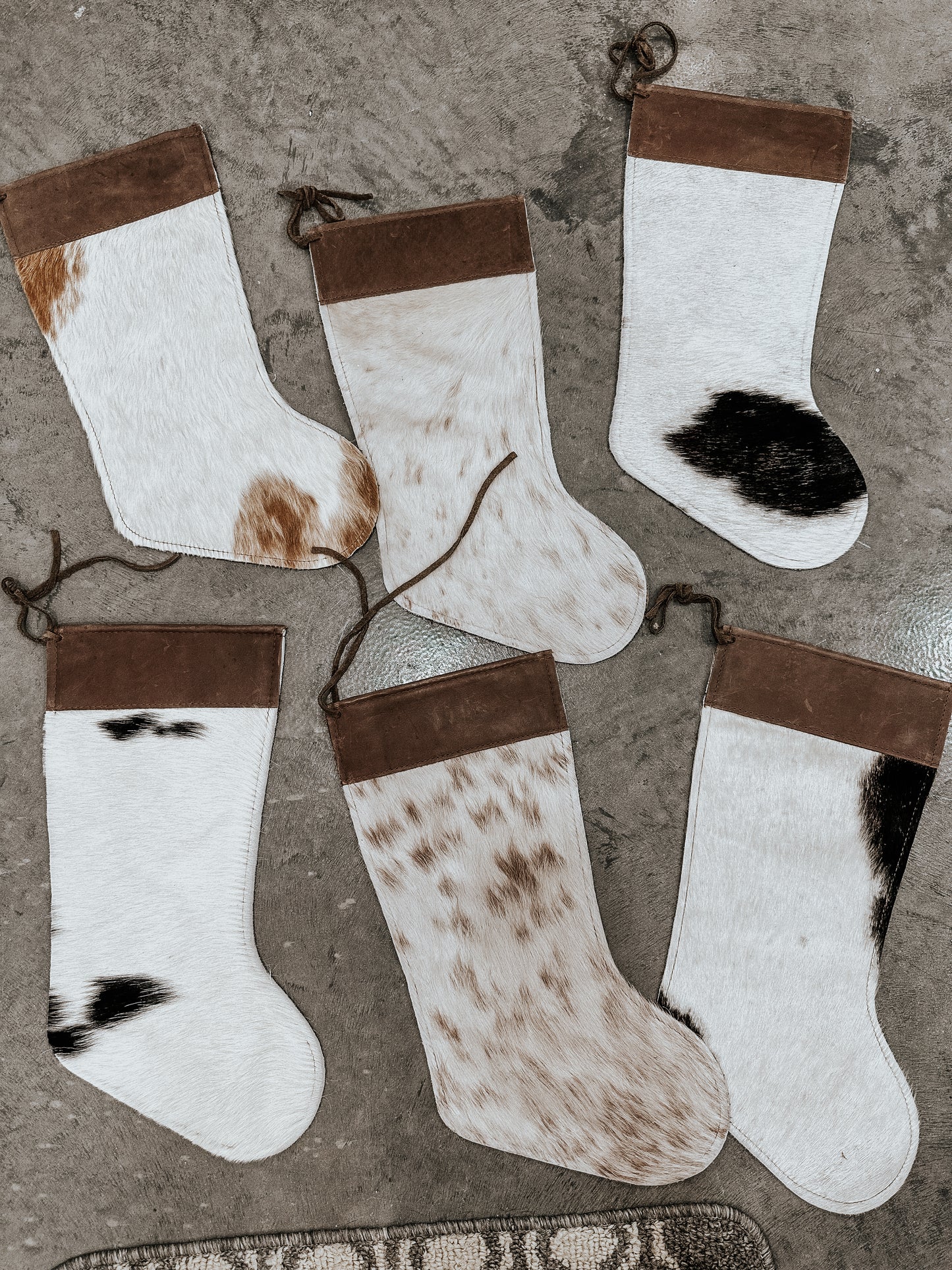 Leather Cowhide Stocking Dark Brown