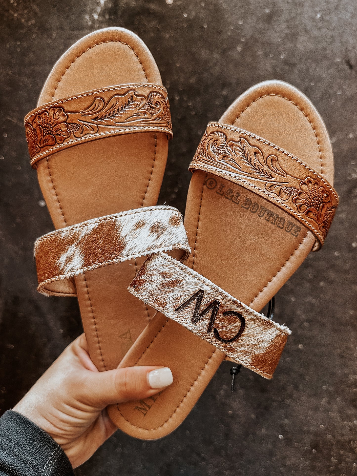 Lena Cowhide Leather Sandals