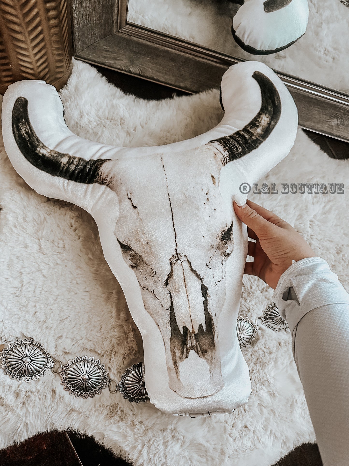 Bull Skull Pillow