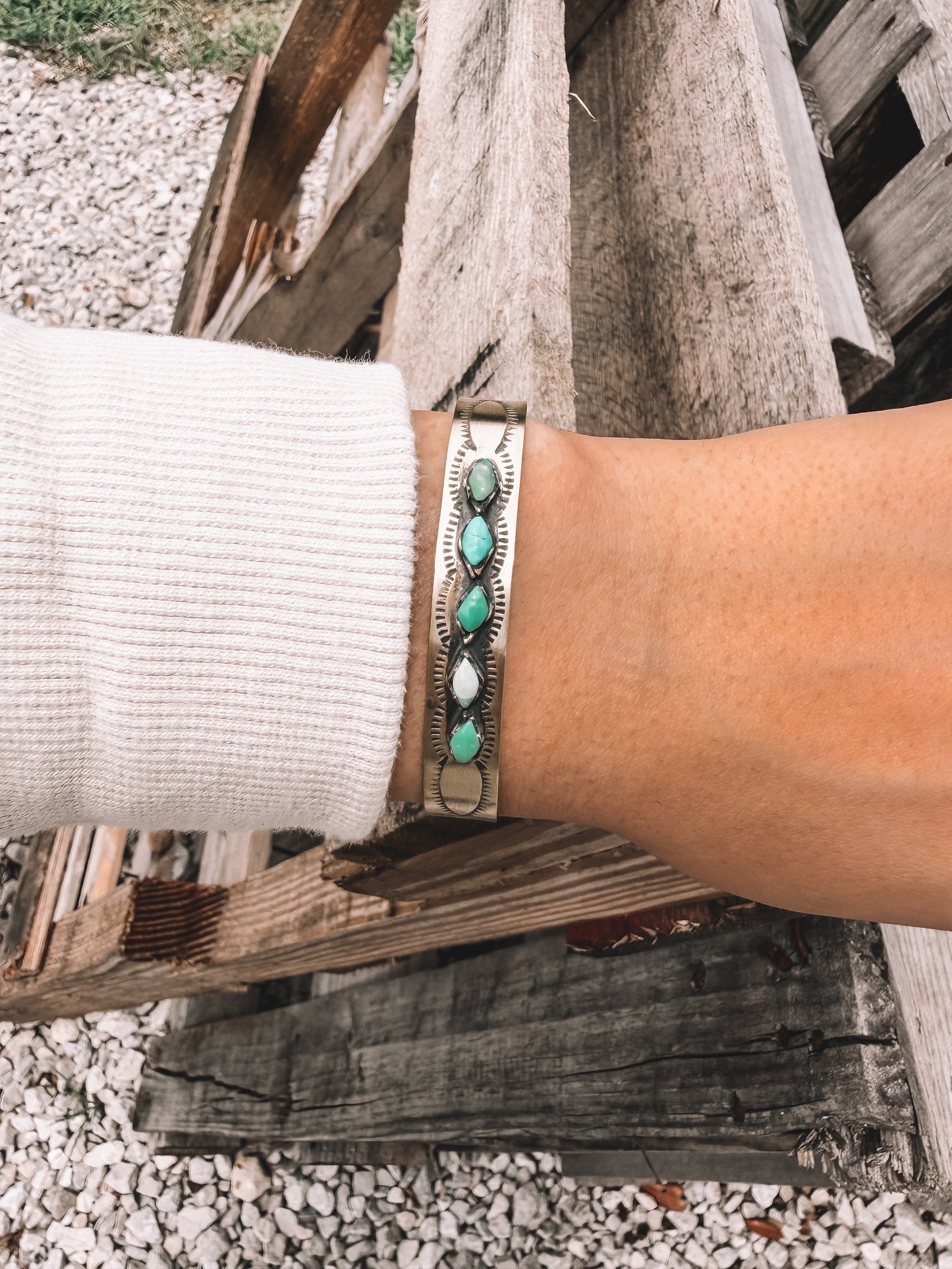 Brass Turquoise Cuff Bracelet