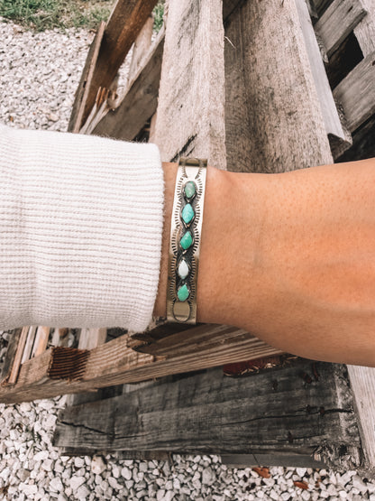 Brass Turquoise Cuff Bracelet