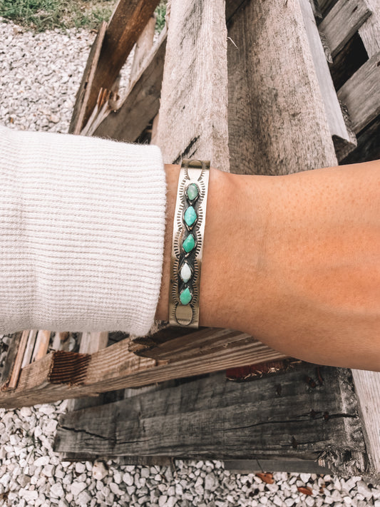 Brass Turquoise Cuff Bracelet