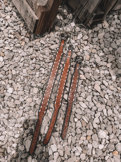Draco Tooled Leather Dog Collar