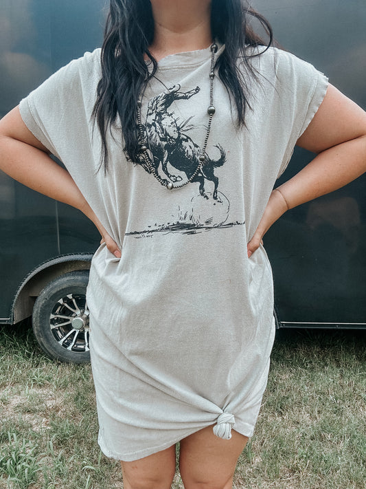 Let Er Buck Raw Hem Dress