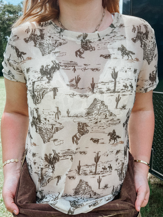 Cheyenne Plains Mesh Top