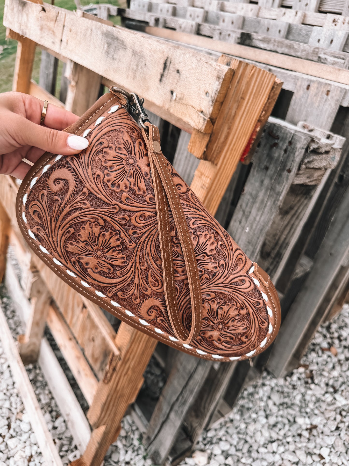 Bronzefall Tooled Leather Gun Sleeve
