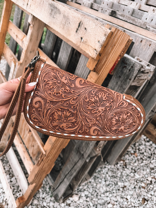 Bronzefall Tooled Leather Gun Sleeve