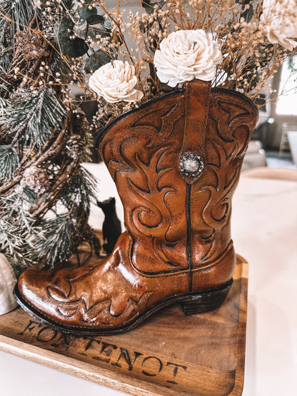 Cowboy Boot Vase