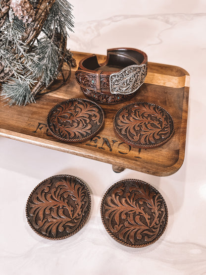 Belt Buckle Coaster Set