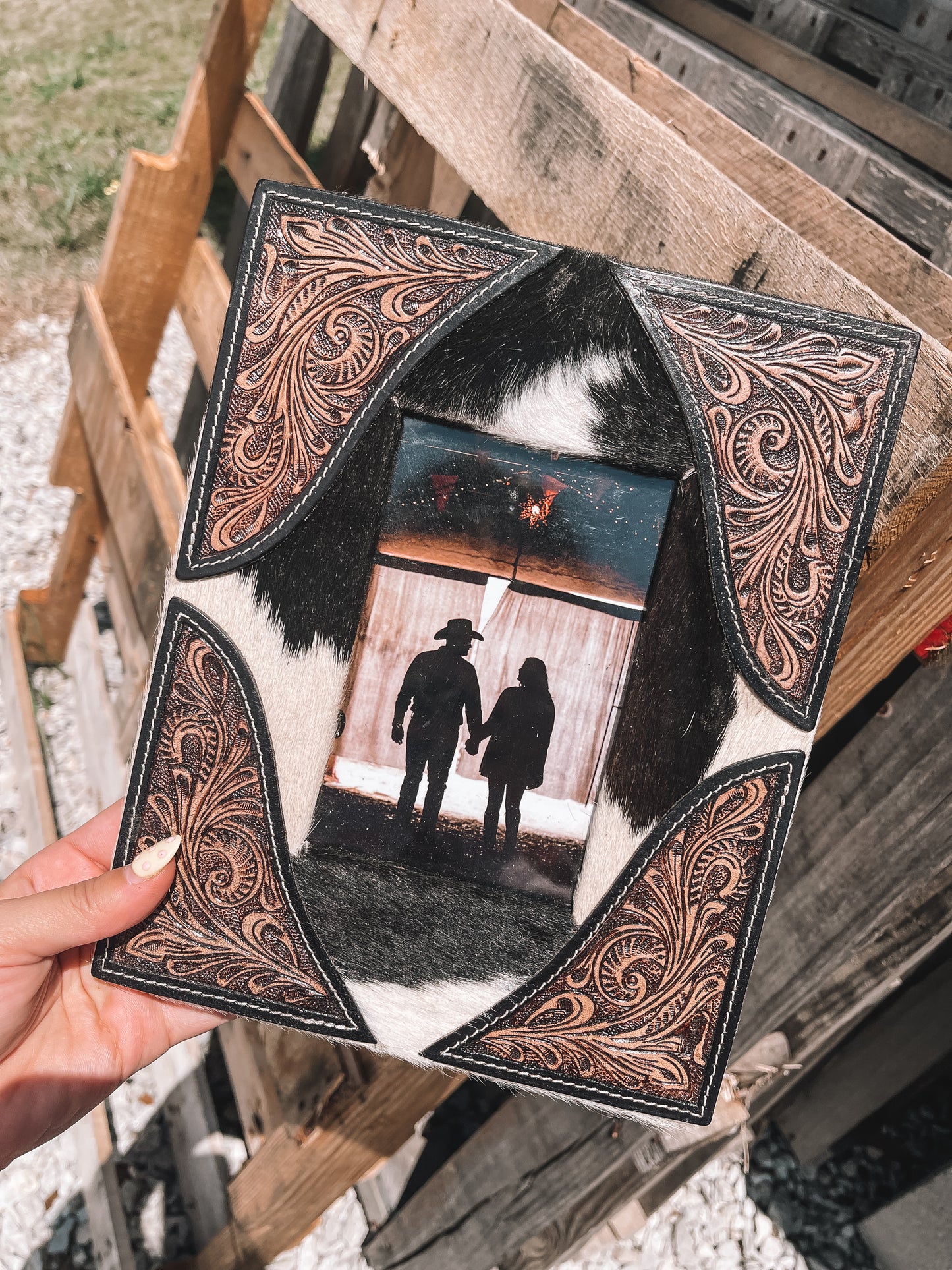 Whisper Cowhide Picture Frame