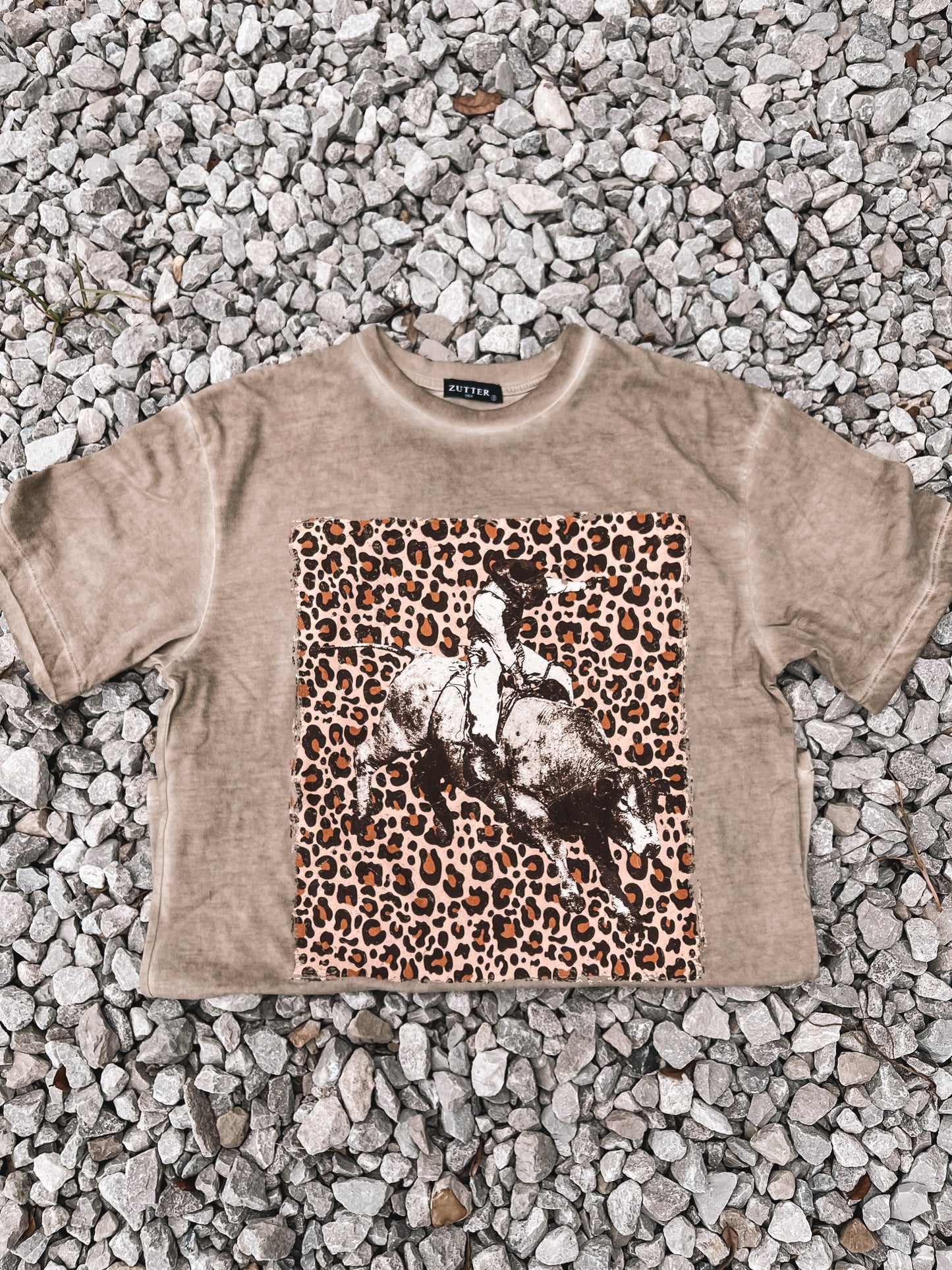 Leopard Cowboy Mineral Oversized Tee