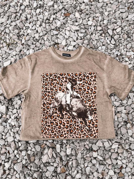 Leopard Cowboy Mineral Oversized Tee