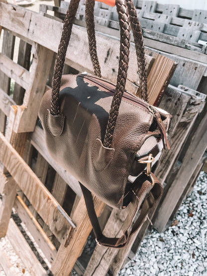 Checkered Cowhide Speedy Purse