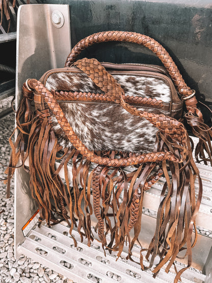 Braxton Fringe Cowhide Crossbody