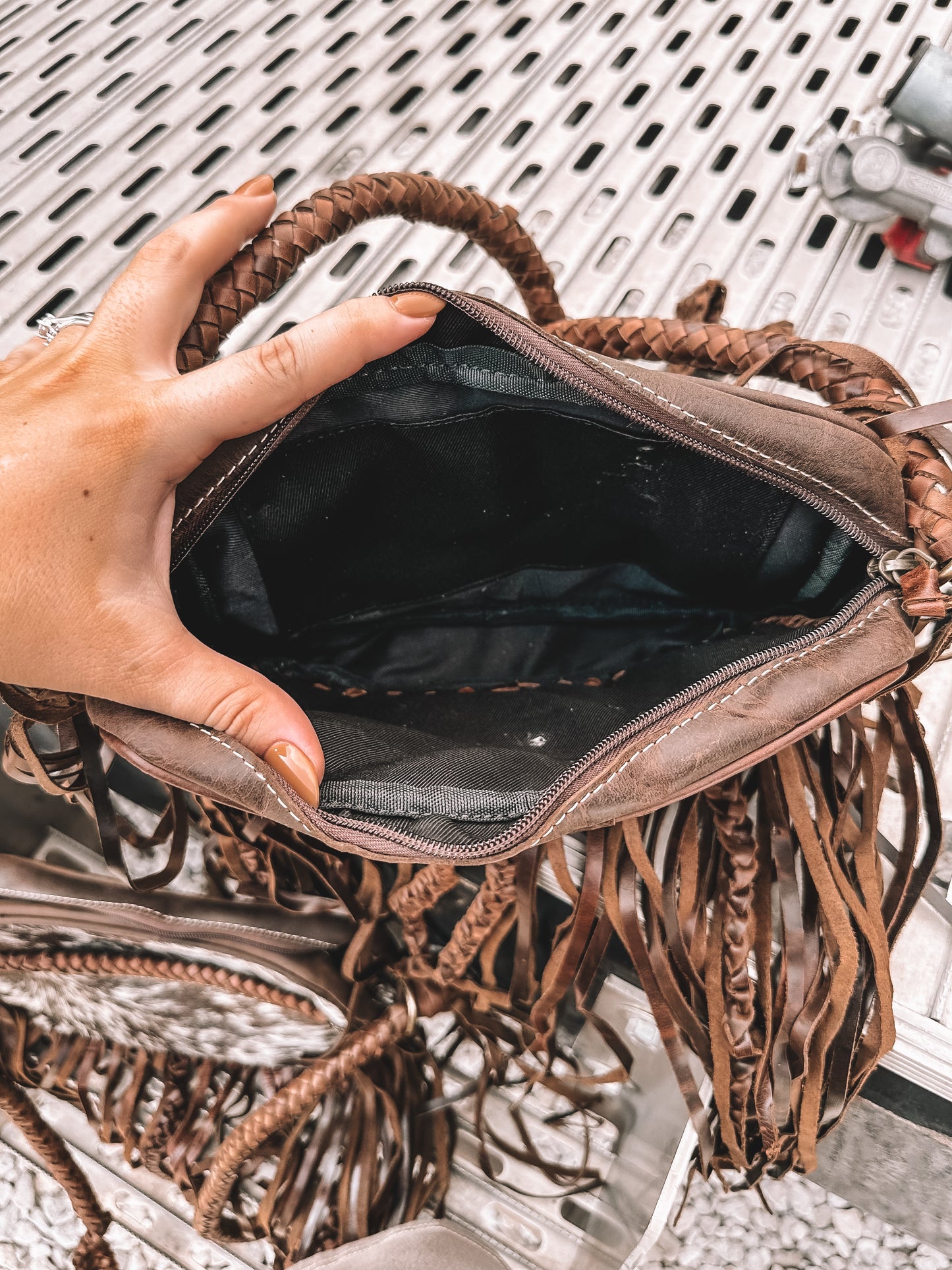 Braxton Fringe Cowhide Crossbody