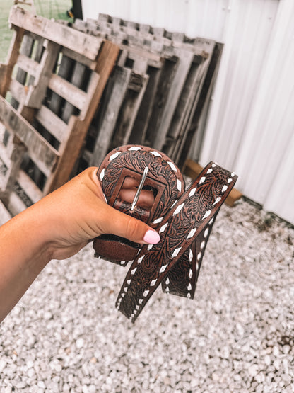 Jayce Tooled Leather Belt