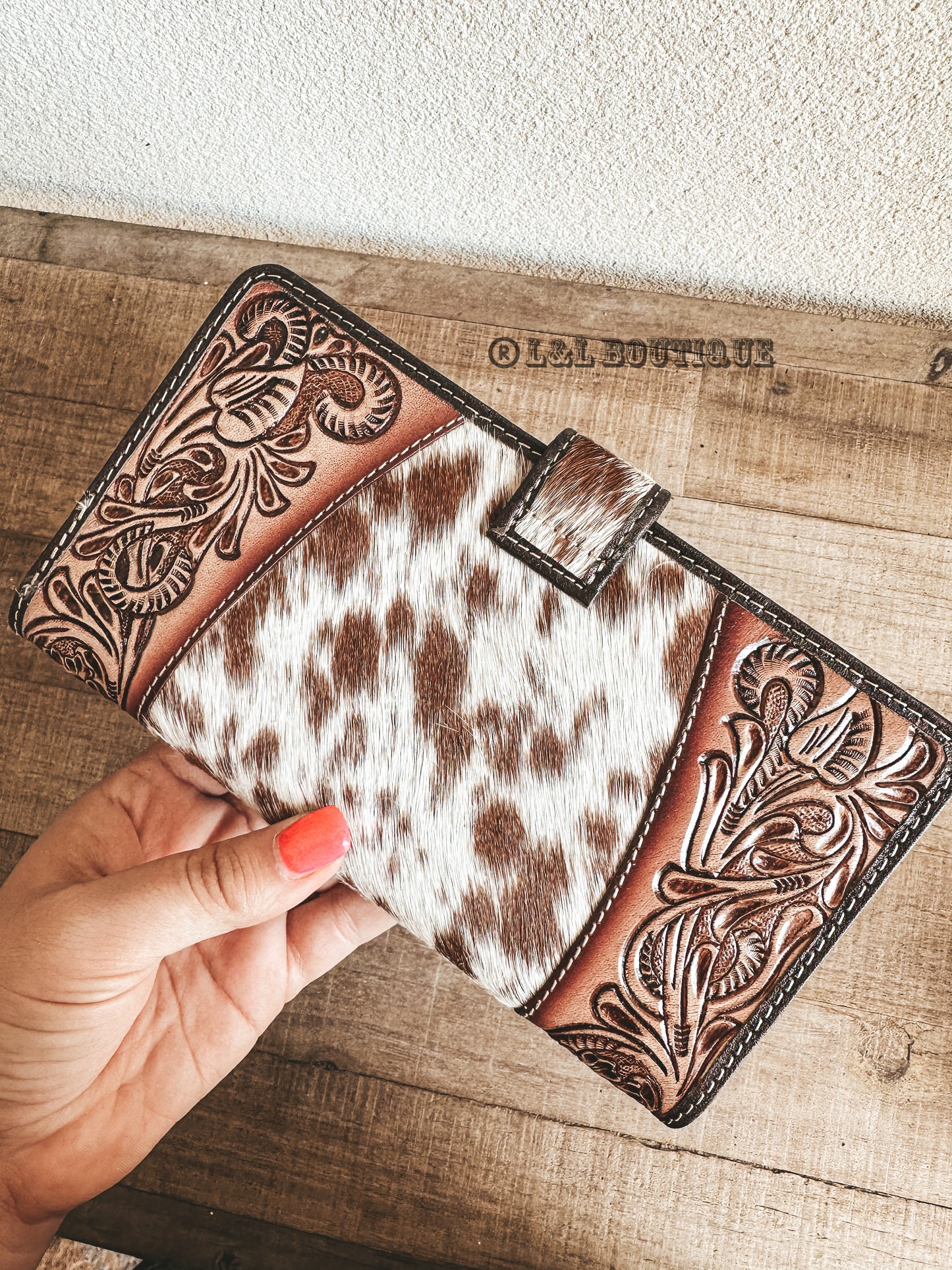 Roscoe Hand Tooled Cowhide Wallet